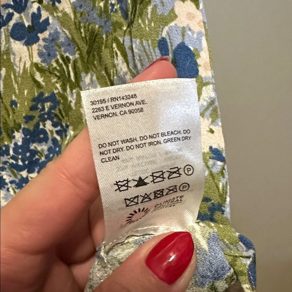 Reformation Margot Floral Green and Blue Skirt SIZE 0 - Picture 8 of 8